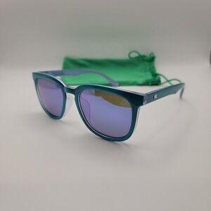 Knockaround Paso Robles Sunglasses Blue Square Purple Mirror Lens Unisex